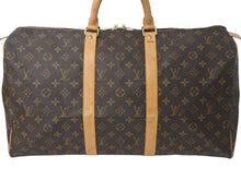 画像をギャラリービューアに読み込む, LOUIS VUITTON ルイヴィトン キーポル50 ボストンバッグ M41426 モノグラムキャンバス ブラウン ゴールド金具 美品 中古 4c072892