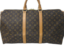 画像をギャラリービューアに読み込む, LOUIS VUITTON ルイヴィトン キーポル50 ボストンバッグ M41426 モノグラムキャンバス ブラウン ゴールド金具 美品 中古 4c072894