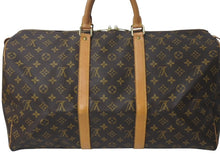 画像をギャラリービューアに読み込む, LOUIS VUITTON ルイヴィトン キーポル50 ボストンバッグ M41426 モノグラムキャンバス ブラウン ゴールド金具 美品 中古 4c072894