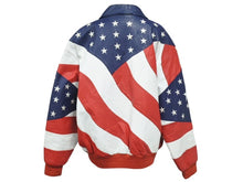 画像をギャラリービューアに読み込む, MICHAEL HOBAN マイケルホーバン American flag leather jacket アメリカ国旗 レザー ジャケット XL 美品 中古 4c072907