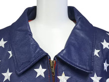 画像をギャラリービューアに読み込む, MICHAEL HOBAN マイケルホーバン American flag leather jacket アメリカ国旗 レザー ジャケット XL 美品 中古 4c072907