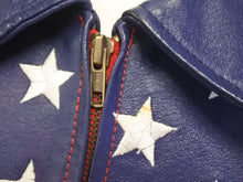 画像をギャラリービューアに読み込む, MICHAEL HOBAN マイケルホーバン American flag leather jacket アメリカ国旗 レザー ジャケット XL 美品 中古 4c072907