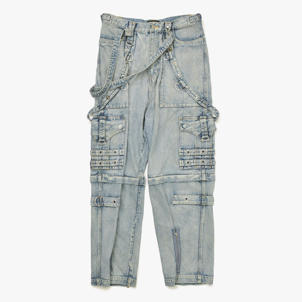 Balenciaga Raver Baggy Pants 681693 TJW60 Labor Baggy Pants, Unisex, Blue, Size 31, Excellent Condition, Used, 4a008541