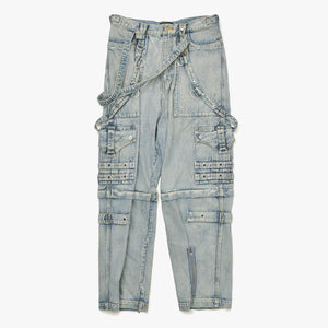 Balenciaga Raver Baggy Pants 681693 TJW60 Labor Baggy Pants, Unisex, Blue, Size 31, Excellent Condition, Used, 4a008541