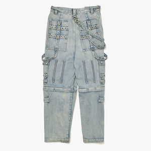 Balenciaga Raver Baggy Pants 681693 TJW60 Labor Baggy Pants, Unisex, Blue, Size 31, Excellent Condition, Used, 4a008541