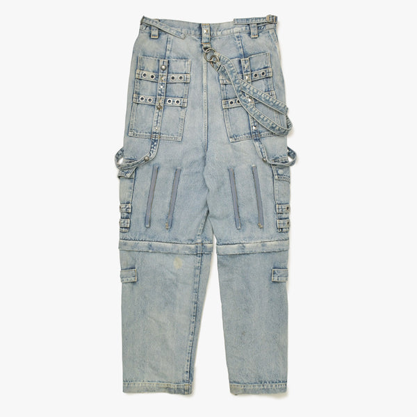 Balenciaga Raver Baggy Pants 681693 TJW60 Labor Baggy Pants, Unisex, Blue, Size 31, Excellent Condition, Used, 4a008541