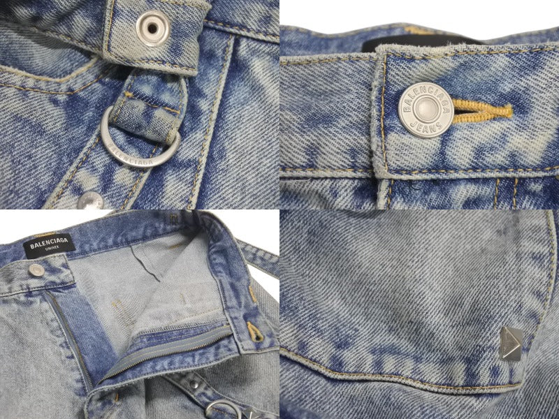 Balenciaga Raver Baggy Pants 681693 TJW60 Labor Baggy Pants, Unisex, Blue, Size 31, Excellent Condition, Used, 4c072964