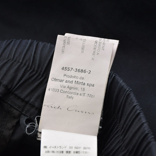 RICK OWENS リック オウエンス ドローストリングパンツ 2015SS RU15S4380-TE コットン エラステン ブラック サイズ36 美品 中古 4a007301