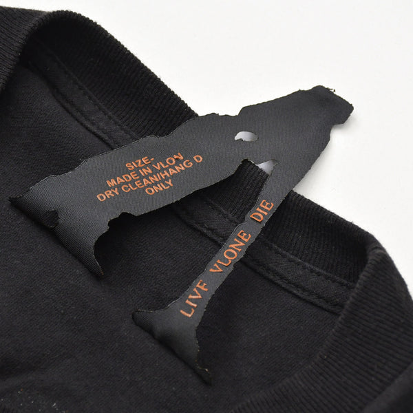 VLONE ヴィローン 長袖ロングTシャツ Logo ロゴ カットソー コットン ブラック ホワイト オレンジ 美品 中古 4a007305