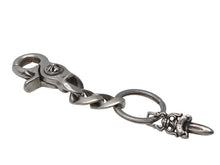 画像をギャラリービューアに読み込む, CHROME HEARTS クロムハーツ ショートクラシックリンク キーリング キーホルダー 2リンク 重量約55.7g シルバー925 美品 中古 4c073083