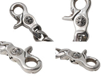 画像をギャラリービューアに読み込む, CHROME HEARTS クロムハーツ ショートクラシックリンク キーリング キーホルダー 2リンク 重量約55.7g シルバー925 美品 中古 4c073083