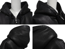 画像をギャラリービューアに読み込む, 極美品 CHROME HEARTS クロムハーツ レザーフーデッドコート サイズL BSフレアパッチ セメタリークロスパッチ ダガージップ 中古 4c073766