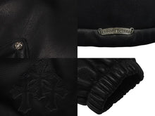 画像をギャラリービューアに読み込む, 極美品 CHROME HEARTS クロムハーツ レザーフーデッドコート サイズL BSフレアパッチ セメタリークロスパッチ ダガージップ 中古 4c073766