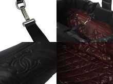 Load image into Gallery viewer, 極美品 CHANEL シャネル コココクーン トートバッグGM 26番台 ココマーク キルティング レザー ファー ブラック シルバー 中古 4c073893