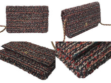 Load image into Gallery viewer, 極美品 CHANEL シャネル チェーンウォレット ショルダーバッグ ココマーク 26番台 ツイード レッド系 中古 4c073971