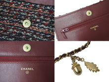 Load image into Gallery viewer, 極美品 CHANEL シャネル チェーンウォレット ショルダーバッグ ココマーク 26番台 ツイード レッド系 中古 4c073971