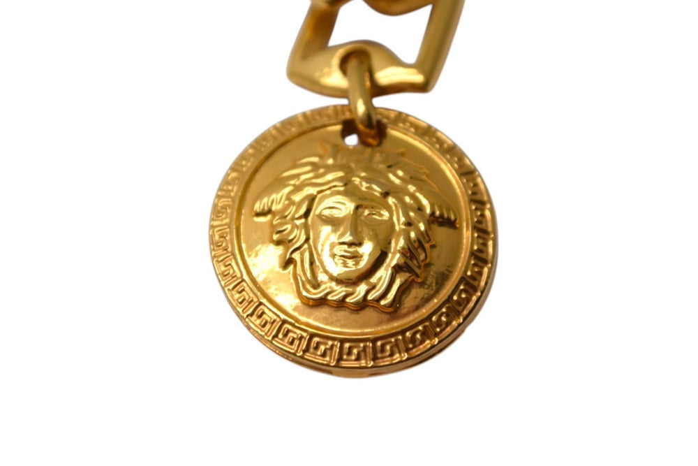 Gianni Versace ジャンニ ヴェルサーチ メデューサ ゴールド チェーン ベルト メッキ ロゴ アクセサリー ジュエリー 小物 美品 中古 4c074278