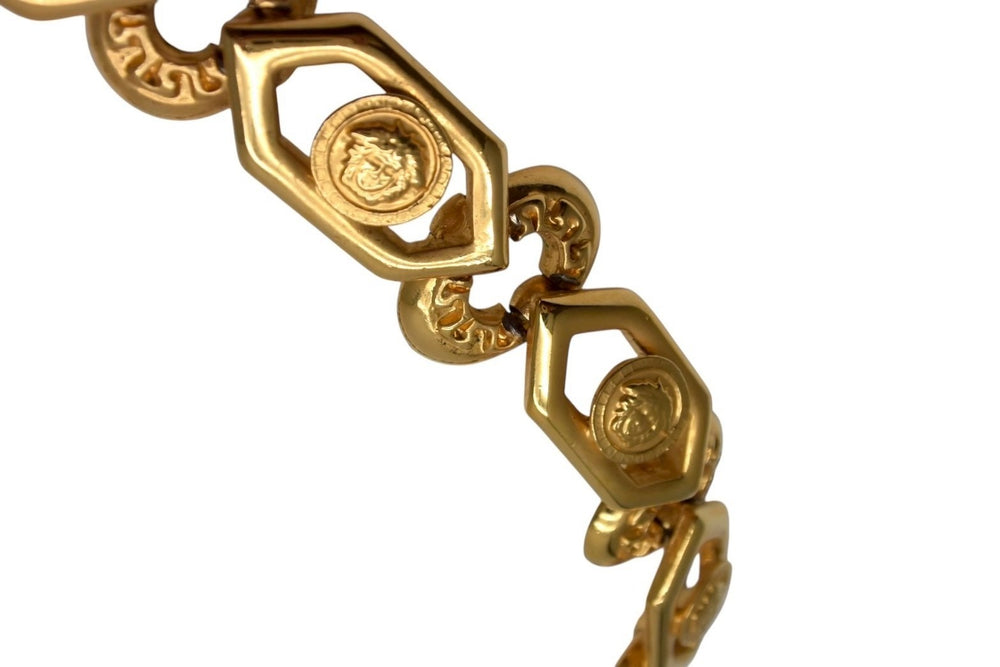 Gianni Versace ジャンニ ヴェルサーチ メデューサ ゴールド チェーン ベルト メッキ ロゴ アクセサリー ジュエリー 小物 美品 中古 4c074278