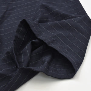 Excellent condition Y.&SONS (Y&amp;Sons) Haori Shirt, Kimono Style, Navy Chalk Stripe, Wool, Made in Japan, Men's, Yamato, Used, 4a007448
