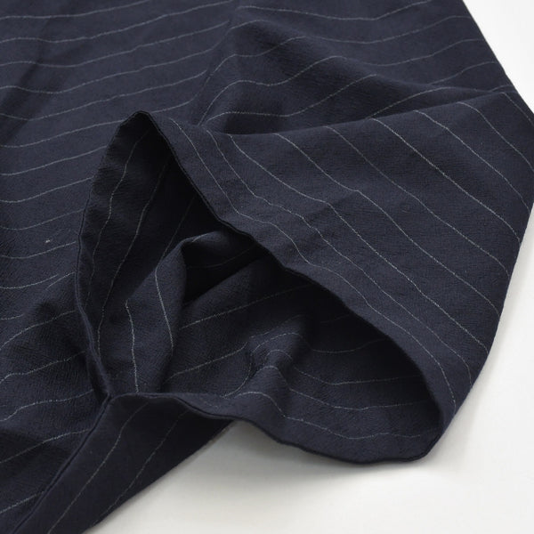 Excellent condition Y.&SONS (Y&amp;Sons) Haori Shirt, Kimono Style, Navy Chalk Stripe, Wool, Made in Japan, Men's, Yamato, Used, 4a007448