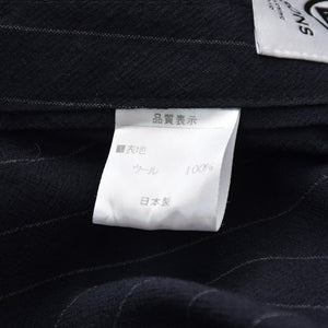Excellent condition Y.&SONS (Y&amp;Sons) Haori Shirt, Kimono Style, Navy Chalk Stripe, Wool, Made in Japan, Men's, Yamato, Used, 4a007448