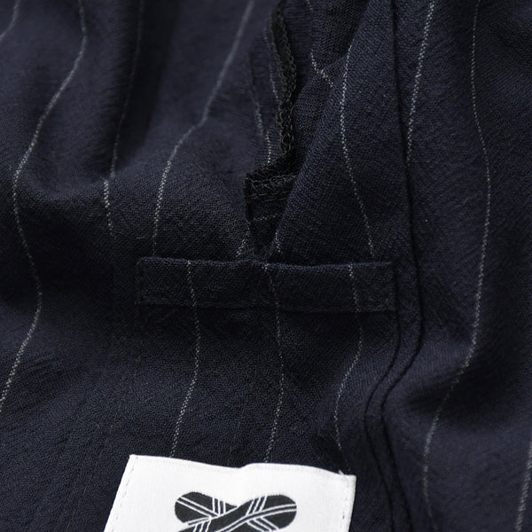 Excellent condition Y.&SONS (Y&amp;Sons) Haori Shirt, Kimono Style, Navy Chalk Stripe, Wool, Made in Japan, Men's, Yamato, Used, 4a007448