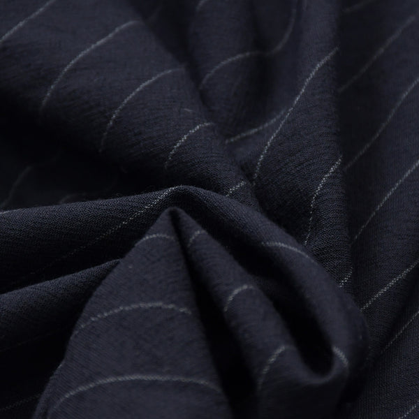 Excellent condition Y.&SONS (Y&amp;Sons) Haori Shirt, Kimono Style, Navy Chalk Stripe, Wool, Made in Japan, Men's, Yamato, Used, 4a007448
