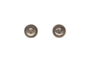 Very Good Condition CHANEL Coco Mark Earrings Accessories Gold Button 07C Engraved 1.5g GP Clear Gold Hardware Used 4c075471