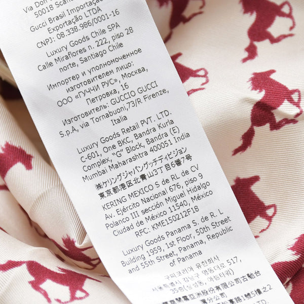 極美品 GUCCI グッチ ロングシャツ ワンピース ベージュ レッド サイズ38 ホースプリントワンピース 770153 中古 4a007477