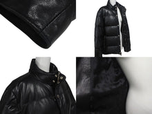画像をギャラリービューアに読み込む, 極美品 CHROME HEARTS クロムハーツ STIFF LTHR スティッフ クロスボール ダウンジャケット ブラック 羊革 サイズM シルバー金具 中古 4c074771