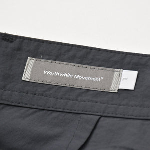 新品同様 WORTHWHILE MOVEMENT ワースワイル ムーブメント パンツ KOREA製 ナイロン コットン ブラック サイズL 中古 4a007481