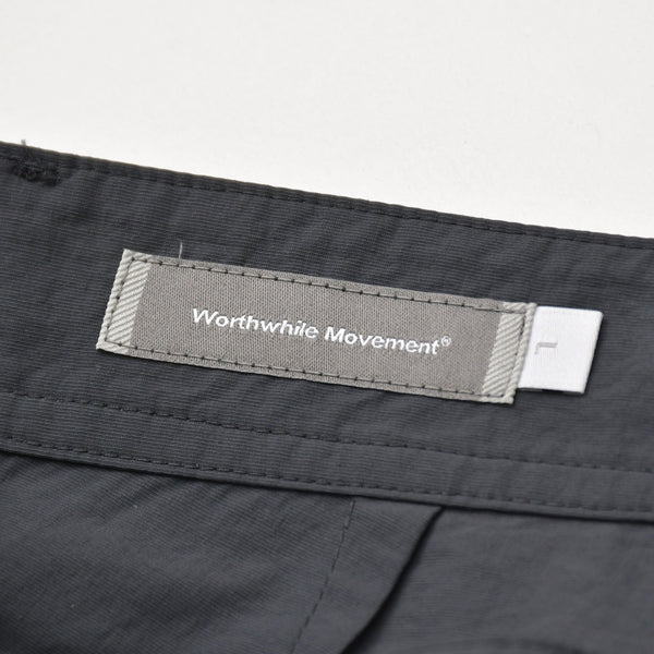 新品同様 WORTHWHILE MOVEMENT ワースワイル ムーブメント パンツ KOREA製 ナイロン コットン ブラック サイズL 中古 4a007481