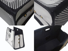 画像をギャラリービューアに読み込む, FENDI フェンディ ピーカブー ディフェンダー バッグカバー 7AR717 キャンバス レザー ホワイト ブラック ゴールド金具 美品 中古 4c074991