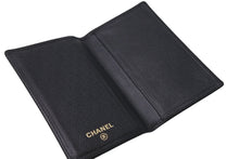 Load image into Gallery viewer, CHANEL シャネル ココマーク カードケース 名刺入れ 二つ折り 12番台 レザー ブラック ゴールド金具 美品 中古 4c074494
