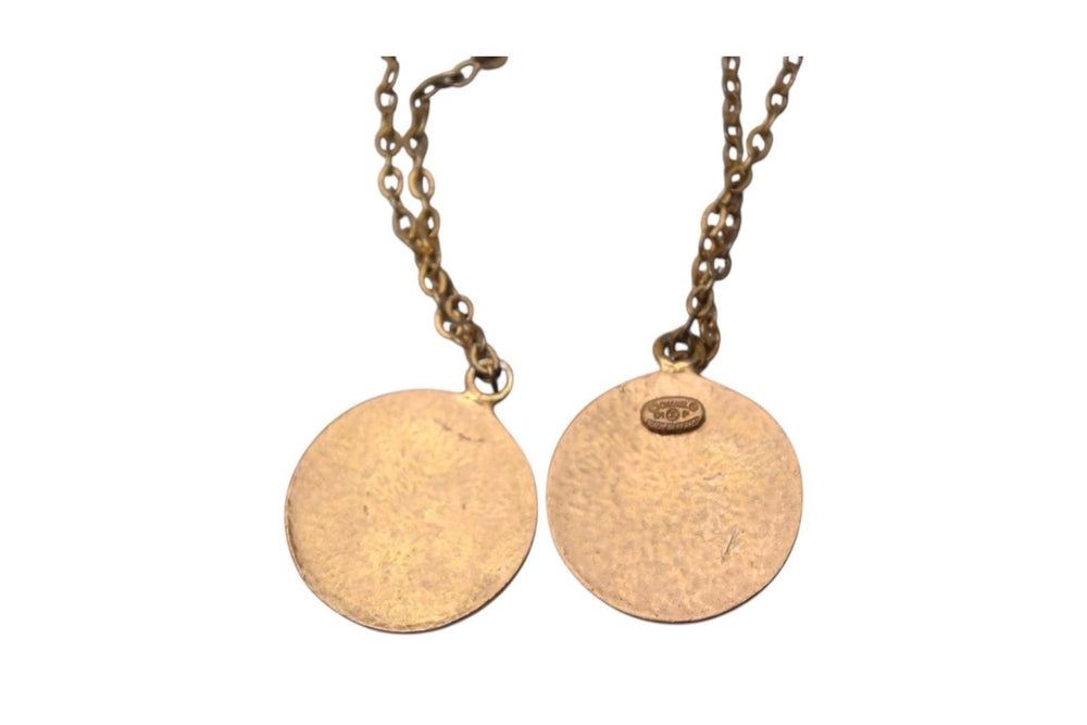 CHANEL Chanel Earrings Coco Mark Chain Dangle Coin 01P Stamp GP 3.4g Ivory Gold Good Condition Used 4c075470