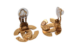 CHANEL Chanel Earrings Coco Mark Accessories 03P Engraved 3.8g GP Gold Hardware Good Condition Used 4c075483