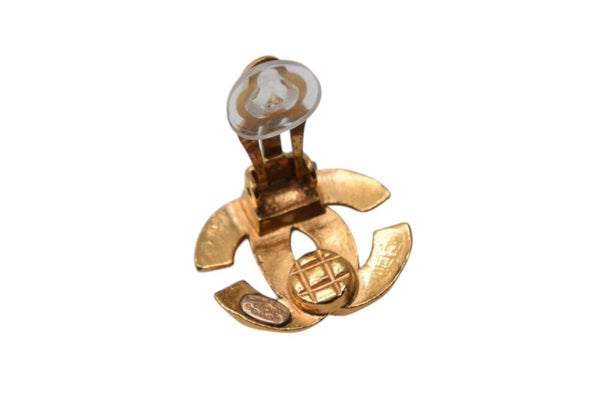 CHANEL Chanel Earrings Coco Mark Accessories 03P Engraved 3.8g GP Gold Hardware Good Condition Used 4c075483