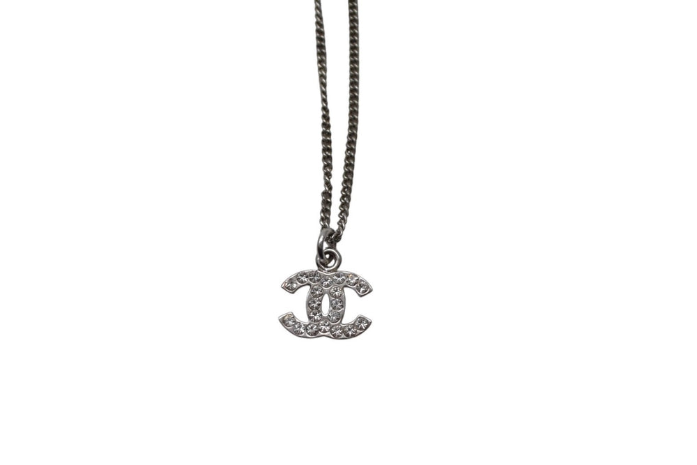 Very Good Condition CHANEL Necklace Choker Coco Mark Rhinestone 07V Metal Rhinestone Silver Good Condition Used 4c075491