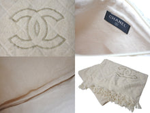 Load image into Gallery viewer, 極美品 CHANEL シャネル トートバッグ ビーチタオル ポーチ 3点セット ココマーク パイル コットン アイボリー 中古 4c075559