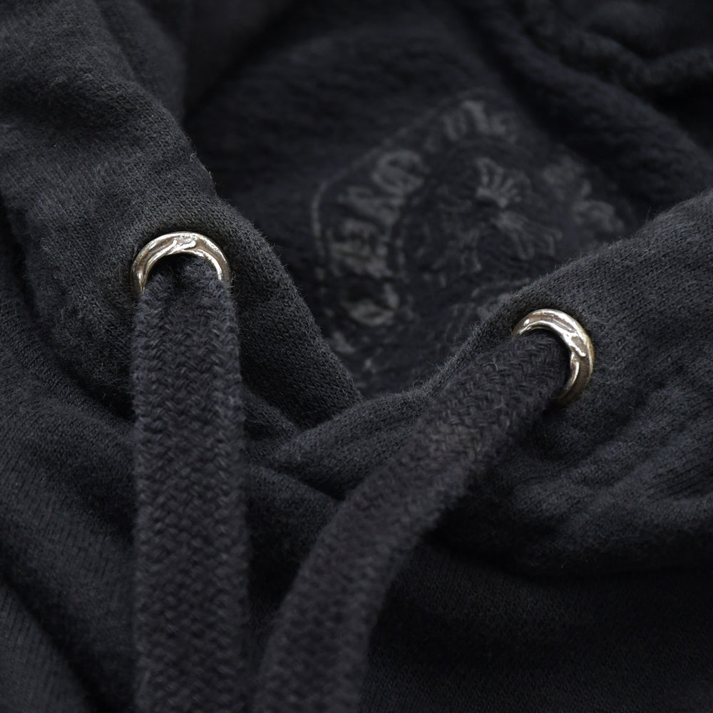 極美品 CHROME HEARTS クロムハーツ DRAKE ドレイク プルオーバーフーディー サイズM CHプラス ホースシュー ブラック 中古 4a007558