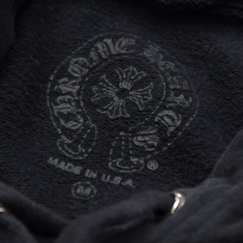 極美品 CHROME HEARTS クロムハーツ DRAKE ドレイク プルオーバーフーディー サイズM CHプラス ホースシュー ブラック 中古 4a007558