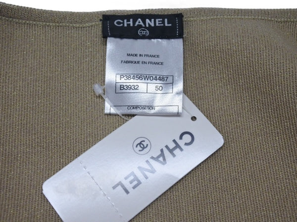 新品同様 CHANEL シャネル キャミソール ドレス ワンピース カメリア P38456W04487 フランス製 ラメゴールド サイズ50 中古 4c075632