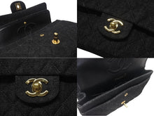 Load image into Gallery viewer, 極美品 CHANEL シャネル チェーンショルダーバッグ マトラッセ25 デニム ブラック ゴールド金具 6番台 中古 4c075676