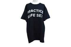 VINTAGE Vintage PRACTICE SAFE SEX T-shirt No size tag Old clothes Black Used 4c075761