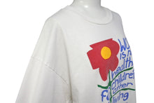 画像をギャラリービューアに読み込む, VINTAGE ヴィンテージ 90's War is not healthy 半袖Tシャツ サイズL 花 プロジェクトアース コットン ホワイト 古着 美品 中古 4c075785