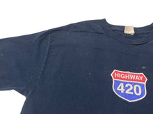 画像をギャラリービューアに読み込む, VINTAGE ヴィンテージ HIGHWAY 420 ハイウェイ 半袖Tシャツ マリファナ パロディ ネイビー 古着 良品 中古 4c075789