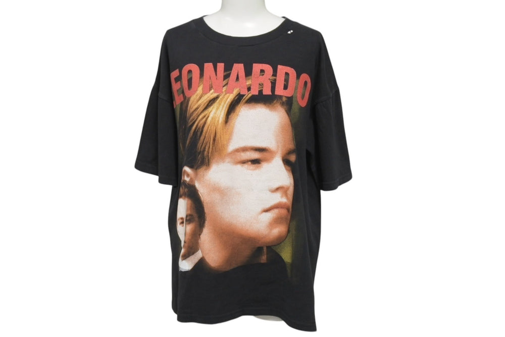 VINTAGE Vintage TITANIC Titanic T-shirt LEONARDO DiCaprio Leonardo DiCaprio old clothes black cotton used 4c075806