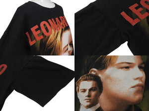 VINTAGE Vintage TITANIC Titanic T-shirt LEONARDO DiCaprio Leonardo DiCaprio old clothes black cotton used 4c075806