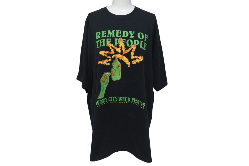 VINTAGE Vintage WINDY CITY WEED FEST '96 Windy City Weed Festival 1996 Short Sleeve T-shirt XL Good Condition Used 4c075826
