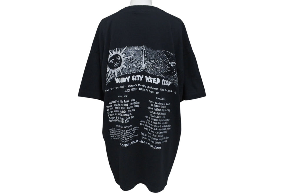 VINTAGE Vintage WINDY CITY WEED FEST '96 Windy City Weed Festival 1996 Short Sleeve T-shirt XL Good Condition Used 4c075826